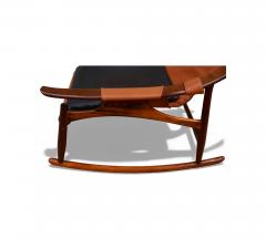  Liceu de Artes e Of cios Brazilian Modern Rocking Chair in Rosewood Leather Liceu de Artes 1960s - 4431810