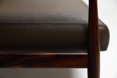  Liceu de Artes e Of cios Brazilian Modern Sofa in Hardwood Brown Leather by Liceu De Artes 1960 - 3559567