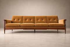  Liceu de Artes e Of cios Canoa Sofa in Rosewood and Camel Velvet Liceu de Artes e Of cios Lot 856C - 4797641