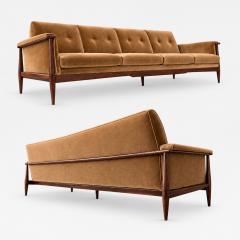  Liceu de Artes e Of cios Canoa Sofa in Rosewood and Camel Velvet Liceu de Artes e Of cios Lot 856C - 4817309