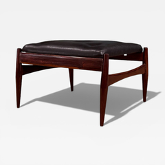  Liceu de Artes e Of cios Ottoman in Rosewood Leather Liceu de Artes 1960s - 4805112