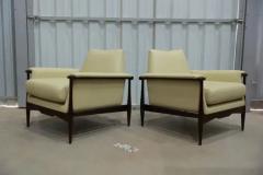  Liceu de Artes e Of cios Pair of Armchairs in Hardwood Leather by Liceu de Artes e Oficios c 1960s - 3731220