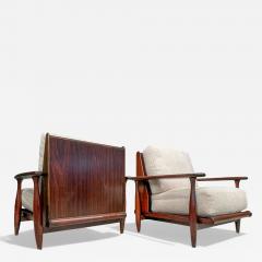  Liceu de Artes e Of cios Pair of Armchairs in Rosewood Boucle Liceu De Artes 1960s Lot 218 - 4374549
