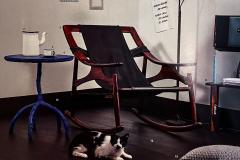  Liceu de Artes e Of cios Rocking Chair in Rosewood Leather Liceu de Artes 1960s - 4635413