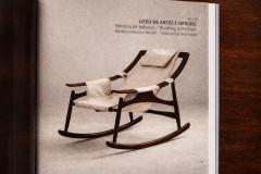  Liceu de Artes e Of cios Rocking Chair in Rosewood Leather Liceu de Artes 1960s - 4635414