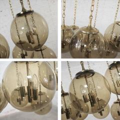  Lightcraft Lightcraft of california chandelier with 6 cascading smoke glass orb globes - 1654977