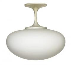  Lightcraft Mid Century Modern White Flush Mount Ceiling Light by Lighcraft of California - 3192896