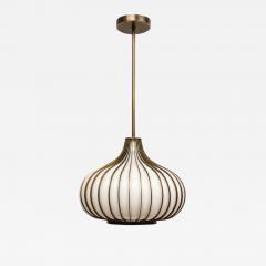  Lightcraft Onion Pendant Lamp Brass Glass Lightcraft of California - 2843592