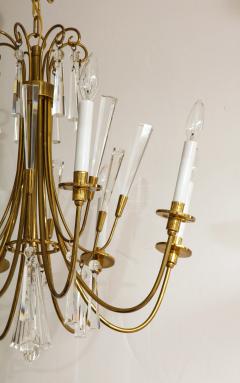  Lightolier 1950s Solid Brass And Glass Cnadelier By Lightolier - 2268181