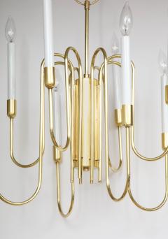  Lightolier 1960s Tommi Parzinger Style Brass Chandelier By Lightolier - 1864940