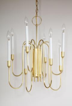  Lightolier 1960s Tommi Parzinger Style Brass Chandelier By Lightolier - 1864942