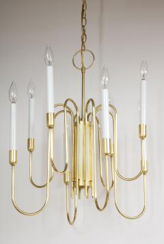  Lightolier 1960s Tommi Parzinger Style Brass Chandelier By Lightolier - 1864949