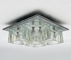  Lightolier Flush Mount Chrome Murano Glass Ceiling Light by Sciolari for Lightolier - 4129101