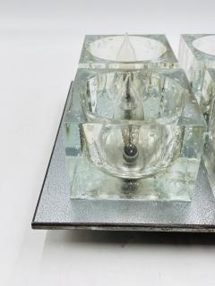  Lightolier Flush Mount Chrome Murano Glass Ceiling Light by Sciolari for Lightolier - 4129104