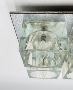  Lightolier Flush Mount Chrome Murano Glass Ceiling Light by Sciolari for Lightolier - 4129105