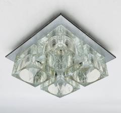  Lightolier Flush Mount Chrome Murano Glass Ceiling Light by Sciolari for Lightolier - 4129108