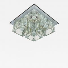 Lightolier Flush Mount Chrome Murano Glass Ceiling Light by Sciolari for Lightolier - 4130237