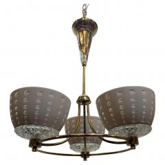 Lightolier Gerald Thurston Brass Crystal Chandelier Pendant Lightolier - 4392828
