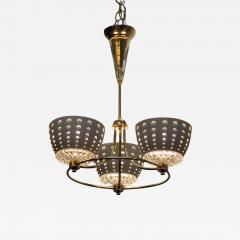  Lightolier Gerald Thurston Brass Crystal Chandelier Pendant Lightolier - 4405577