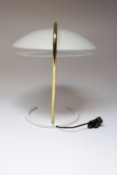  Lightolier Gerald Thurston for Lightolier Brass and Metal Table Lamp with Crescent Base - 3269998