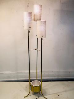 Lightolier LIGHTOLIER MODERNIST BRASS AND WHITE FLOOR LAMP - 799192
