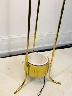  Lightolier LIGHTOLIER MODERNIST BRASS AND WHITE FLOOR LAMP - 799200