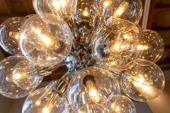  Lightolier Large Bubble Sputnik Chandelier in Chrome by Motoko Ishii 1960s - 2483629