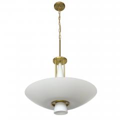  Lightolier Lightolier Brass and White Glass Art Deco Style Chandelier - 982575