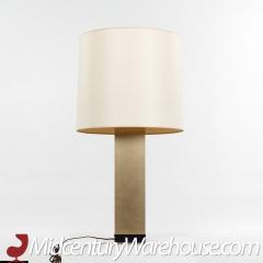  Lightolier Lightolier Mid Century Brass and Travertine Lamp - 3695363