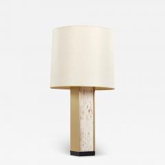  Lightolier Lightolier Mid Century Brass and Travertine Lamp - 3758367