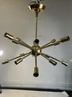  Lightolier MID CENTURY BRASS 16 LIGHT SPUTNIK CHANDELIER - 3320062