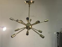  Lightolier MID CENTURY BRASS 16 LIGHT SPUTNIK CHANDELIER - 3320063