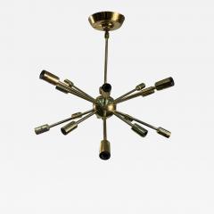  Lightolier MID CENTURY BRASS 16 LIGHT SPUTNIK CHANDELIER - 3341477