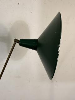  Lightolier MID CENTURY BRASS AND GREEN ENAMELED SHADE FLOOR LAMP - 4099884