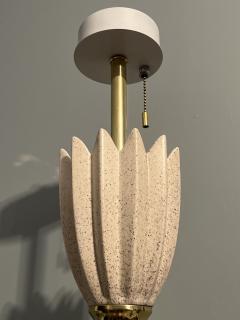  Lightolier MID CENTURY CERAMIC AND BRASS LOTUS LAMPS BY LIGHTOLIER - 3709043