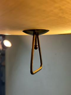  Lightolier MID CENTURY JUTE GLASS AND BRASS CHANDELIER BY LIGHTOLIER - 3039308
