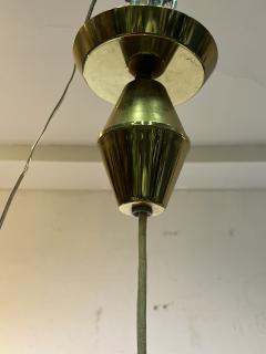  Lightolier MID CENTURY JUTE GLASS AND BRASS CHANDELIER BY LIGHTOLIER - 3039386