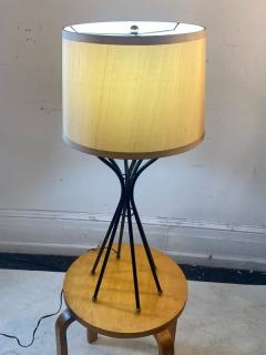  Lightolier MID CENTURY MODERNIST BLACK AND BRASS BALL CAGE FORM LAMP - 2419465