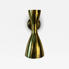  Lightolier MID CENTURY MODERNIST BRASS PERFORATED DOUBLE CONE SCONCE - 2906284