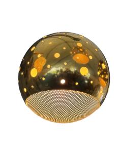  Lightolier MID CENTURY MODERNIST BRASS WHITE BLACK ENAMEL THREE BALL CHANDELIER - 4695569