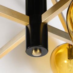  Lightolier Mid Century 3 Tier Chandelier in Amber Smoked Glass Shades by Lightolier - 4304335