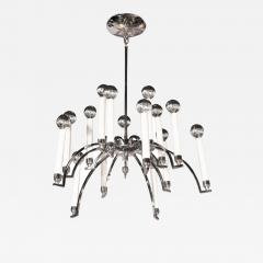  Lightolier Mid Century Modern 14 Arm Chrome Chandelier by Lightolier - 1462877