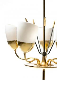  Lightolier Mid Century Modern Lightolier Chandelier in the Style of Paavo Tynell c 1950s - 3910080