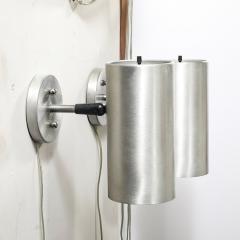  Lightolier Mid Century Modernist Brushed Aluminum Cylindrical Sconces by Lightolier - 4347280