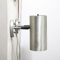  Lightolier Mid Century Modernist Brushed Aluminum Cylindrical Sconces by Lightolier - 4347283