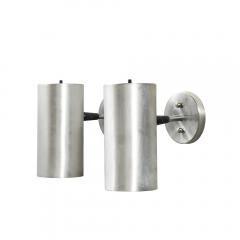  Lightolier Mid Century Modernist Brushed Aluminum Cylindrical Sconces by Lightolier - 4347295