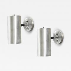  Lightolier Mid Century Modernist Brushed Aluminum Cylindrical Sconces by Lightolier - 4351367