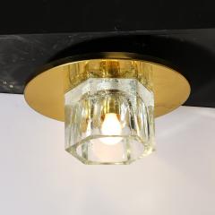  Lightolier Mid Century Modernist Hexagonal Shade Glass Flush Mount Chandelier by Lightolier - 3554016