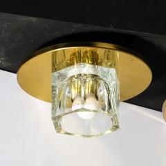  Lightolier Mid Century Modernist Hexagonal Shade Glass Flush Mount Chandelier by Lightolier - 3554091