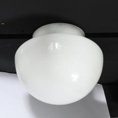  Lightolier Mid Century Reverse Dome Form Milk Glass Flush Mount Chandelier by Lightolier - 4347611
